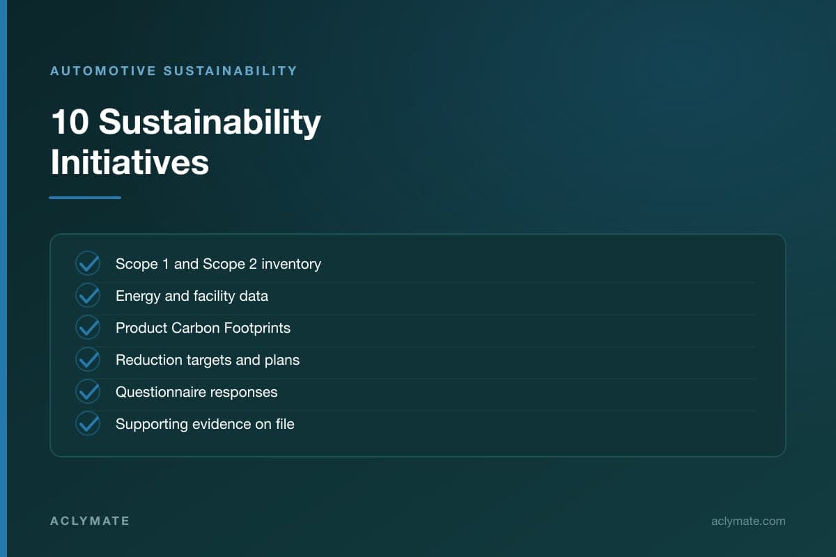 Automotive Sustainability Initiatives: 10 Priorities for OEMs and Suppliers