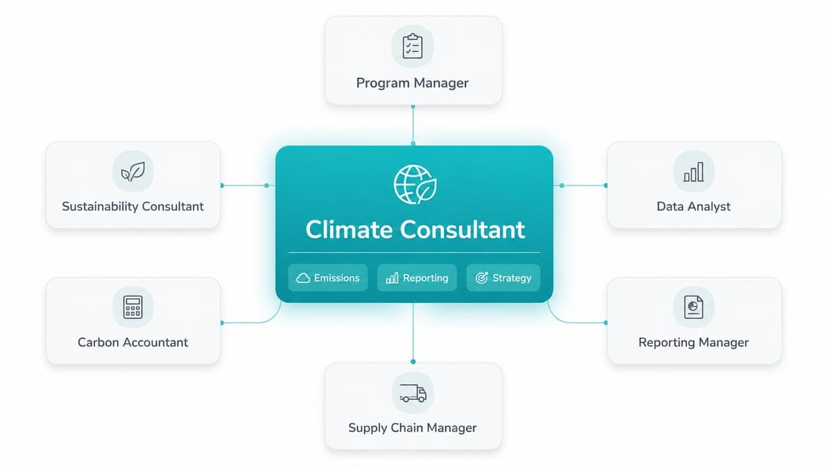 Aclymate climate consultant reviewing carbon accounting data with a client