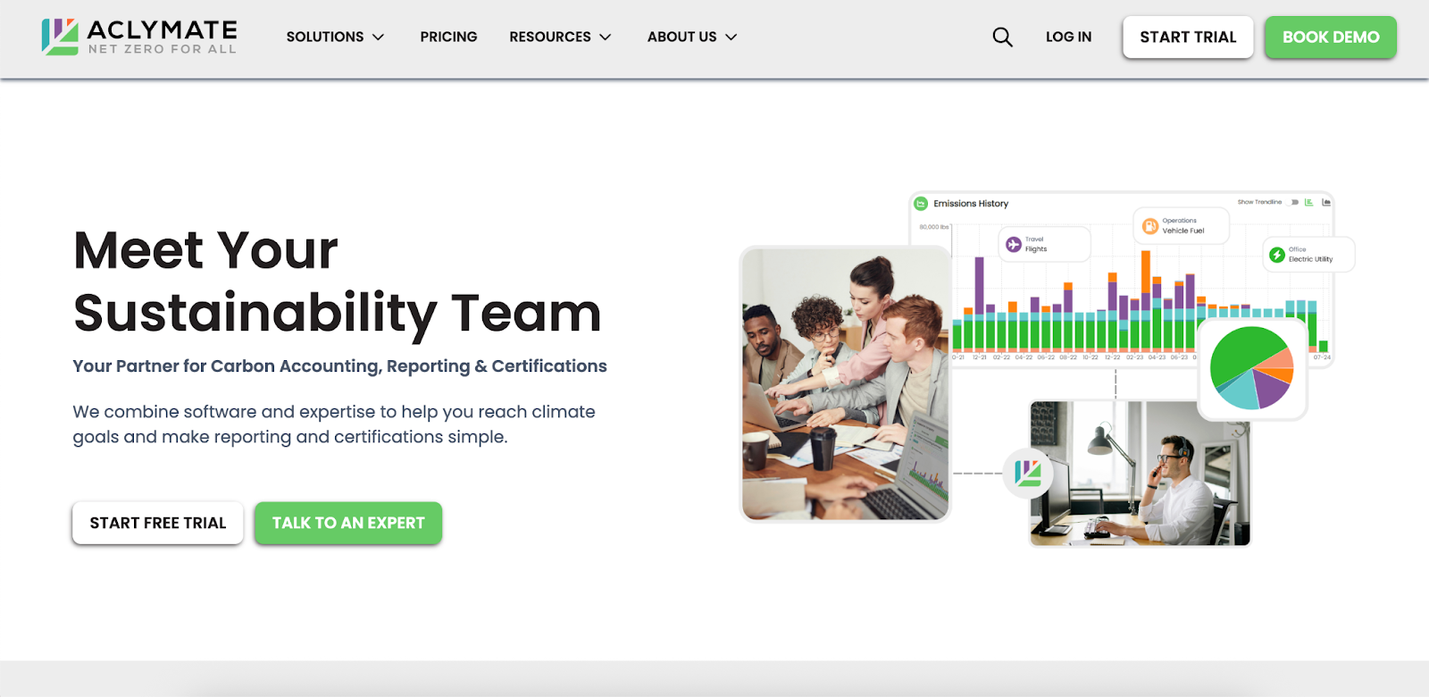 Aclymate homepage