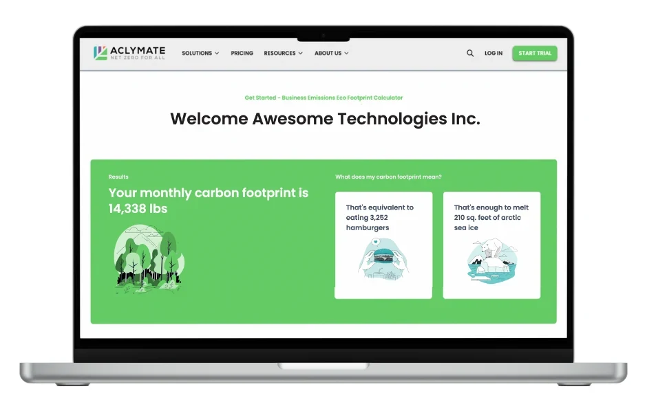 Aclymate carbon accounting software