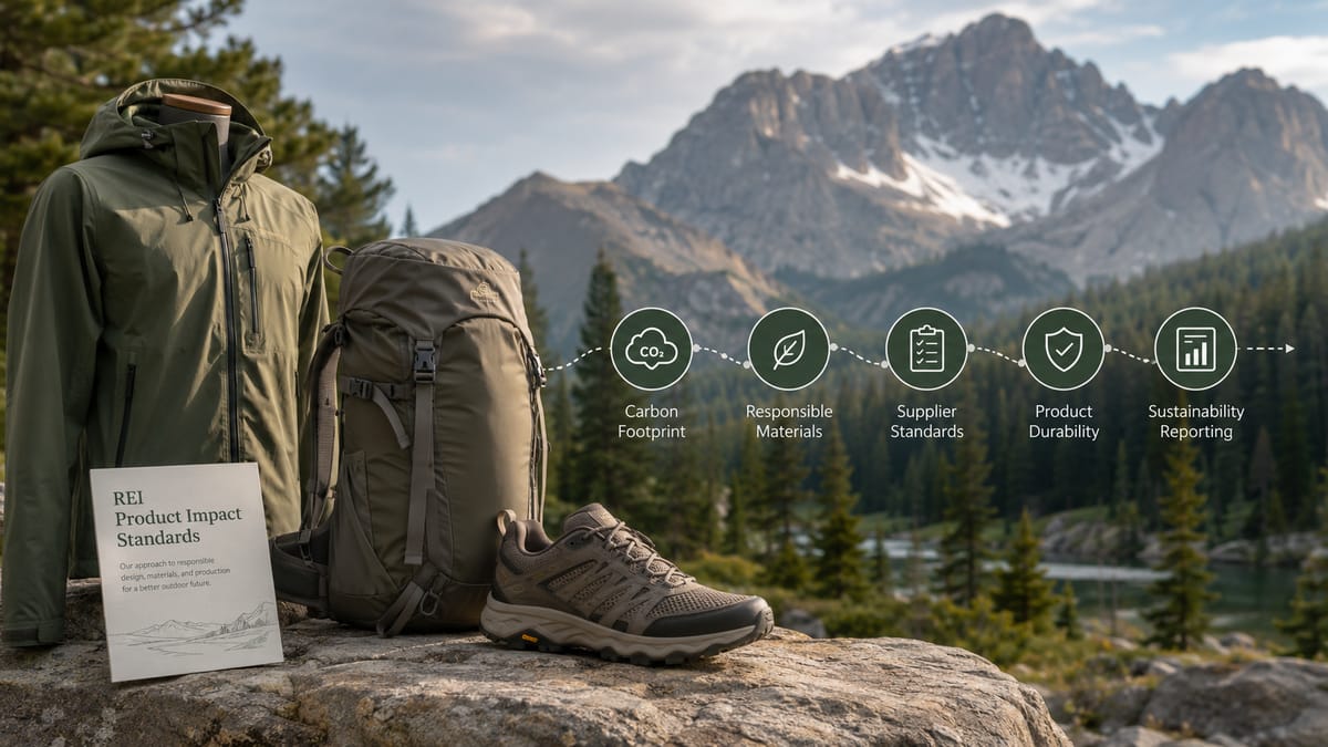 Outdoor gear and apparel on retail shelves